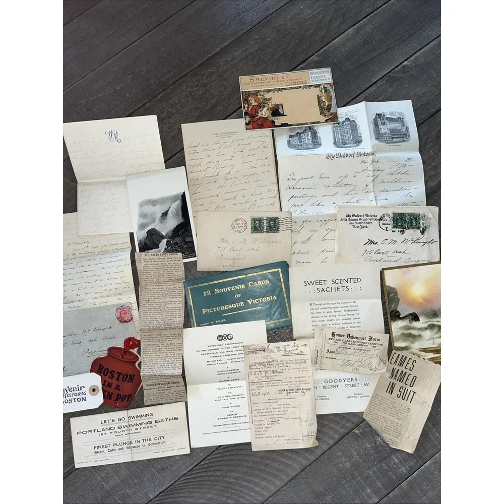 Vintage Lot 1900s Handwritten Notes Letters Papers Ephemera Mixed